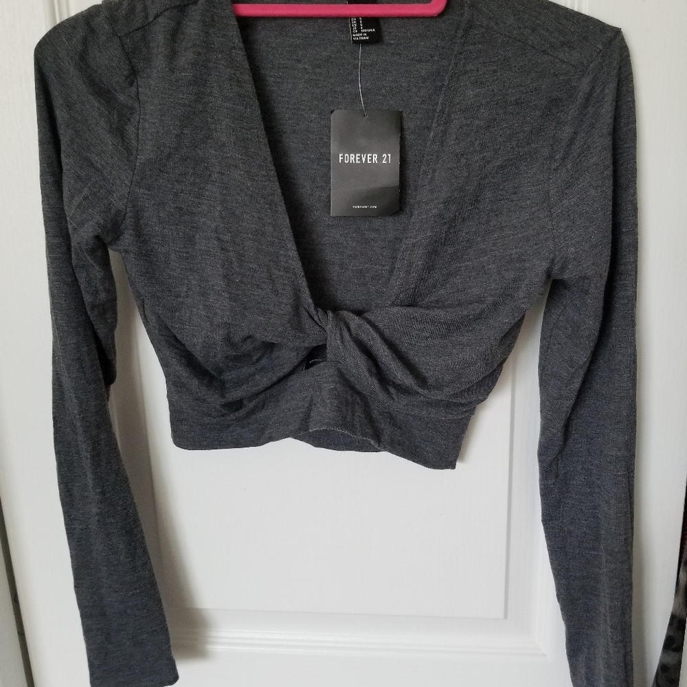 Grey Crop Tops